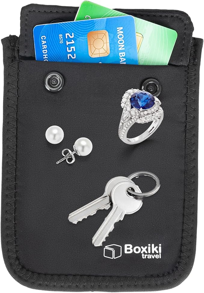 Boxiki Travel BRA WALLET - Hidden Money Pouch with Adjustable Elastic Strap - Perfect Secret Pocket Protect Your Credit Cards Cash Valuables