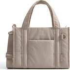 BAGSMART Boxy Tote Bag for Women, Crossbody Bag with Zipper, Crush Bow Purses for Travel Work College