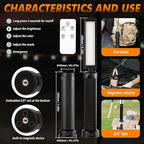 Cordless Camping Lights, Rechargeable Camping Lantern with Storage Bag, Waterproof LED Camping Lamp with Magnetic, Portable Outdoor Tent Light for Camping, Hiking, Emergency, Fishing