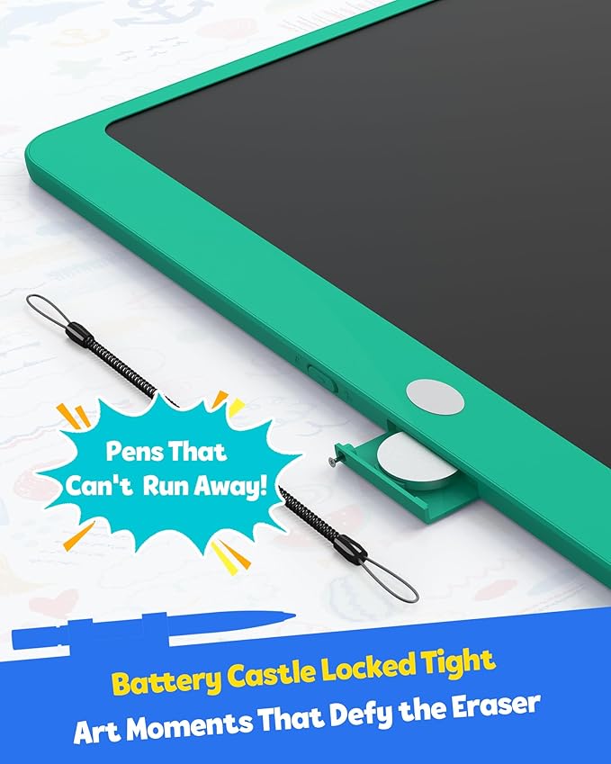 TEKFUN LCD Writing Tablet for Adults, Large Doodle Board, 16 Inch Colorful Drawing Tablet Writing Pad, Toddler Toys for 3 4 5 6 7 8 9 Year Old Girls Boys Teen, Birthday Gifts for Kids (DarkGreen)
