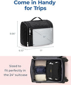 BAGSMART Travel Toiletry Bag, Large Capacity Cosmetic Bags for Women with Hanging Hook, Water-resistant for Toiletries Accessories Brushes Sponge, With Handle