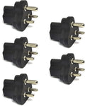 Ceptics India, Nepal BS-546 Travel Power Plug Adapter Accepts NEMA 5-15R - ETL Certified - Industrial Grade (IG-10-5PK)