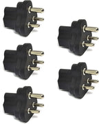 Ceptics India, Nepal BS-546 Travel Power Plug Adapter Accepts NEMA 5-15R - ETL Certified - Industrial Grade (IG-10-5PK)