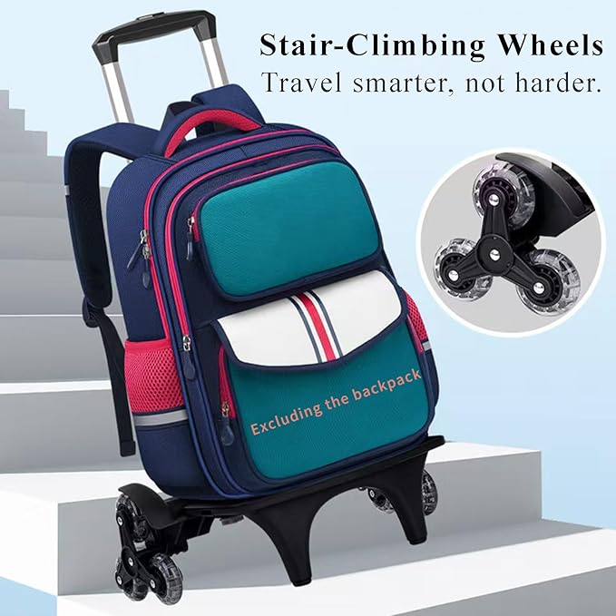 Lightweight Foldable Backpack Trolley – Black 3-Wheel Rolling Hand Truck with Strap, Portable Folding Cart for Backpack, Travel, Commuting, and Daily Utility Use
