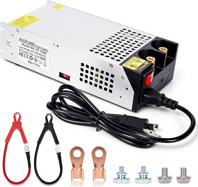 110V AC to 12V DC Converter 125A 1500W Power Supply, DC 12V Power Supply 1500wTransformer for Motor Pump CCTV Security Camera Car Stereo 3D Printer