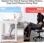 Inflatable Foot Rest for Airplane Travel & Office, Portable Leg Rest Pillow, Elevating Feet for Economy Flight, Home Desk, Car Use - Grey