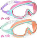 Keary 2 Pack Kids Swim Goggles for 3-15 UV Protection Anti-Fog Pool Water Swimming Goggles For Boys Girls Youth Toddler