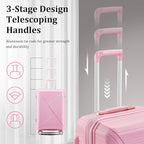 4 Piece Luggage Set, Hardside Expandable Lightweight Suitcase with 360° Mute Spinner Wheels Luggage Sets, TSA Lock, 14/20/24/28 Inch Travel Luggage for Men, Women and Girls (Pink)
