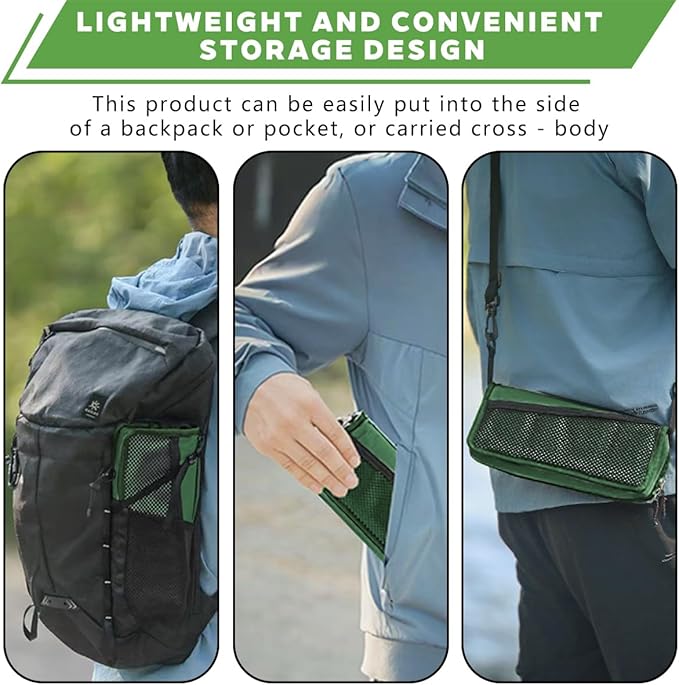 2-in-1 Collapsible Camping Stool & Sling Bag / 220LB Load Capacity Folding Portable Fishing Stool/Collapsible Stool for Camping, Hiking, Fishing, Gardening & Beach Outdoor Activities