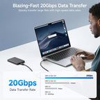 Cable Matters 20Gbps USB C to USB C Monitor Cable - 6ft / 1.8m, Supports Up to [8K@30Hz / 4K@120Hz Video, 240W Charging, 20Gbps Data Transfer], USBC Video Cable, Works with CarPlay, Android Auto