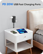 Electrical Outlet Extender Stick, Features 4 USB & 6 Outlets, 19in Flexible Extension Cord Access Hard-to-Reach Outlets, Wall Plug Power Socket Expander Nightstands Sofa Desk