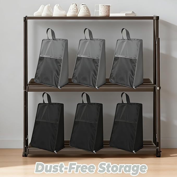 Shoe Bags for Travel Shoe Bag,2Pcs Travel Essentials Shoe Storage for Men Women(Black and Grey)