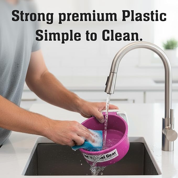 Dog Crate Water Bowl No Spill, 20oz Food-Grade Polypropylene Feeder, Secure Crate Mount with Covered Parts, Travel-Ready & Easy to Clean (Pink)
