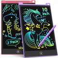 TECJOE 10 Inch 2 Pack LCD Writing Tablet, Colorful Doodle Board Drawing Tablet for Kids, No Mess Toddler Travel Learning Toys, Christmas Birthday Gifts for 3 4 5 6 7 8 Year Old Boys Girls Preschooler