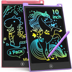 TECJOE 10 Inch 2 Pack LCD Writing Tablet, Colorful Doodle Board Drawing Tablet for Kids, No Mess Toddler Travel Learning Toys, Christmas Birthday Gifts for 3 4 5 6 7 8 Year Old Boys Girls Preschooler