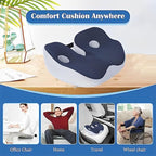 Seat Cushion, Seat Cushion for Sit Bone and Back Pain Relief, Butt, Tailbone, Hip, Hamstring, Posture Support - Memory Foam Comfort Ischial Tuberosity Pillow(Black)