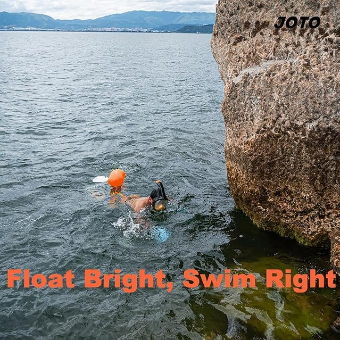JOTO 2 Pack Swim Buoy Float for Open Water, Swimming Belt Bubble Safety Float with Adjustable Waist, Snorkeling, Swim Training, Triathletes, Kayaking