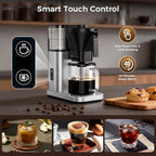 Kismile SCA-Certified 8 Cup Drip Coffee Maker, Pour Over Coffee Machine with 3s Instant Heat 197–205℉, Adjustable Flow Control, Removable Water Tank, Deep Cold Brew & 40 Min Keep Warm (Silver)