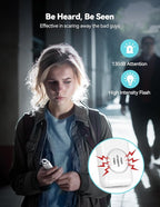 TECKNET Rechargeable Personal Safety Alarm for Women, 130dB Self Defense Keychain Alarm with SOS Strobe Light, Low Battery Notice, Loud Siren Safety Keychain for Girls Kids Elderly - White