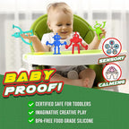 Baby Bath Toys Suction Toy: No Hole Bath Toy for Toddlers - Robot Fidget Suction Cup Toys - Window Building Sensory Toy for Boys Girls Travel Gifts - Travel Essential Road Trip Activities for Kids