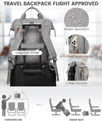 LOVEVOOK Laptop Backpack for Women Work Travel Commuter Teacher Backpack Business Computer Bag Doctor Nurse Bags College Backpack Purse, 17 Inch, Grey-brown