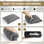 Ivellow Memory Foam Travel Pillow Compressible Camping Pillow for Sleeping Shredded Memory Foam Pillow Compact Firm Supportive Travel Pillow for Adults Kids Outdoor Backpacking Hiking Essential Gear-L