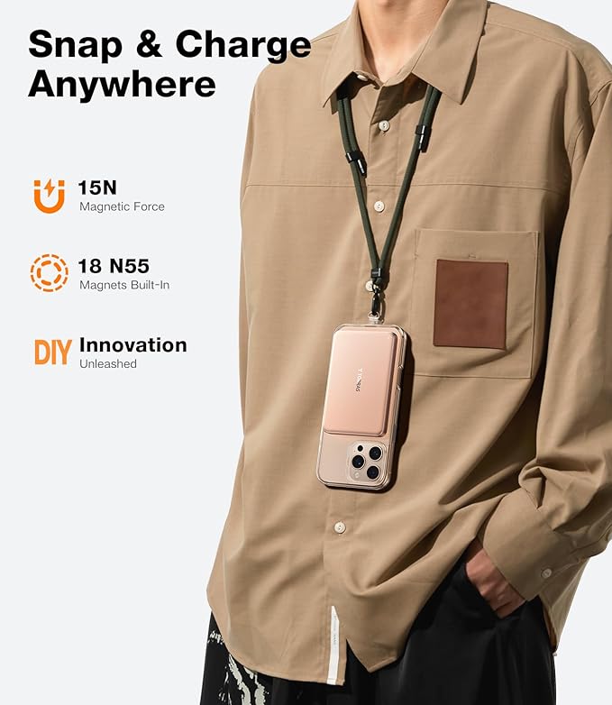 TORRAS MiniMag Power Bank,Ultra-Slim 10,000mAh Magnetic Wireless Portable Charger, 22.5W Fast Charging iPhone Air MagSafe Battery Pack Designed for iPhone 17 Pro Max/17 Pro/Air/16/15/14/13/12, Gold