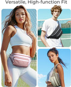 BAGSMART Fanny Packs for Women Men, Roomy Belt Bag with Adjustable Strap, Fashion Waist Packs for Running Traveling Hiking, Black