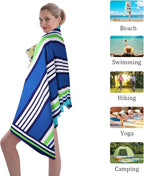Beach Towel Microfiber 60"x30" Lightweight Quicy Dry Stripes Travel Towels Swim Pool Yoga Gym Camping for Adults Women Men Beach Essentials Accessories Vacation Gift (Stripes, 1 pcs)