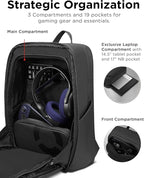 Lenovo Legion Gaming Laptop Backpack GB800, 21L Capacity, Fits 17-inch Laptops, Water Resistant, Three Main Compartments & 19 Specialiized Pockets, Black