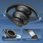 Uliptz Wireless Bluetooth Headphones, 65H Playtime, 6 EQ Sound Modes, HiFi Stereo Over Ear Headphones with Microphone, Foldable Lightweight Bluetooth 6.0 Headset for Travel/Office/Cellphone/PC