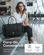 HOTOR Travel Duffel Bag - Weekender Bags for Women, Gym Tote Bags with Shoe Compartment, Carry On Overnight Bag with Toiletry Bag for Travel Essentials and Travel Accessories, Black, 13.4"×17.3"×7.9"
