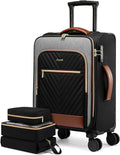 LOVEVOOK Carry On Luggage 22x14x9 Airline Approved,20 Inch Carry-on Suitcase for Women,Softside Suitcases with Wheels,Rolling Checked Luggage with TSA Lock,Lightweight Travel
