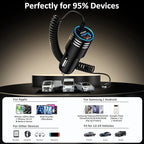 48W Super Fast Car Charger USB C for Samsung Galaxy S26 Ultra S25 S24 FE A16 5G A15 A14 A56 S23 S22 S21, iPhone 17 16 15 Pro Max Plus, Android Phone Type C Car Charger Adapter with USB C Coiled Cable