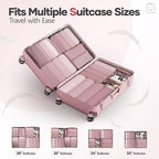 Veken 9/11 Set Compression Packing Cubes for Travel Essentials,Compressible Expandable Large Luggage Organizer Bags for Clothing,Durable Space Saver Storage Bags with Toiletry Bags(Light Coral)