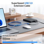 Cable Matters 2-Pack 5Gbps USB Extension Cable - 3ft, USB 3.0 Extension Cable, Male to Female USB3.0 Extender, Compatible with Webcam, VR Headset, Printer, Hard Drive, Blue