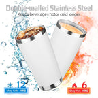20 oz Tumbler with Lids and Straws, Stainless Steel Insulated Travel Coffee Mug, Double Wall Vacuum Insulated Tumblers, Powder Coated Coffee Tumbler for Cold & Hot Drinks (Mix Color-4, 4 Pack)