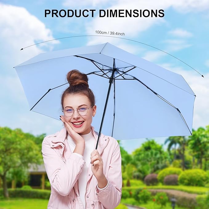 Compact Travel Umbrella with Case - Mini Umbrella for Purse, Small Lightweight &Tiny Design Perfect for Parasol Outdoor Sun&Rain Umbrellas