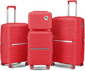 Hard Shell Luggage Sets 4 Piece with 360 Spinner Wheels,Lightweight Suitcase Set with TSA Lock,Travel Luggage Set with Telescoping Handle,Light and Strong,Easy to Clean (Wine Red)