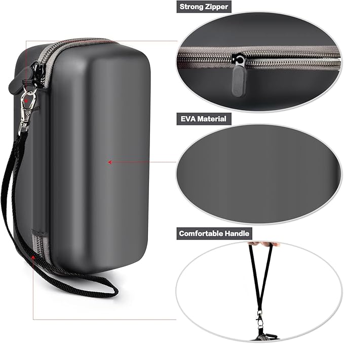 casmilee Case Compatible with Anker 737/735/ 736/717 USB-C Portable Charger Power Bank, Fast Foldable Wall PowerBank Bag for GaN Prime Nano II AC Adapter, Powercore Pocket for lights Cable - Black