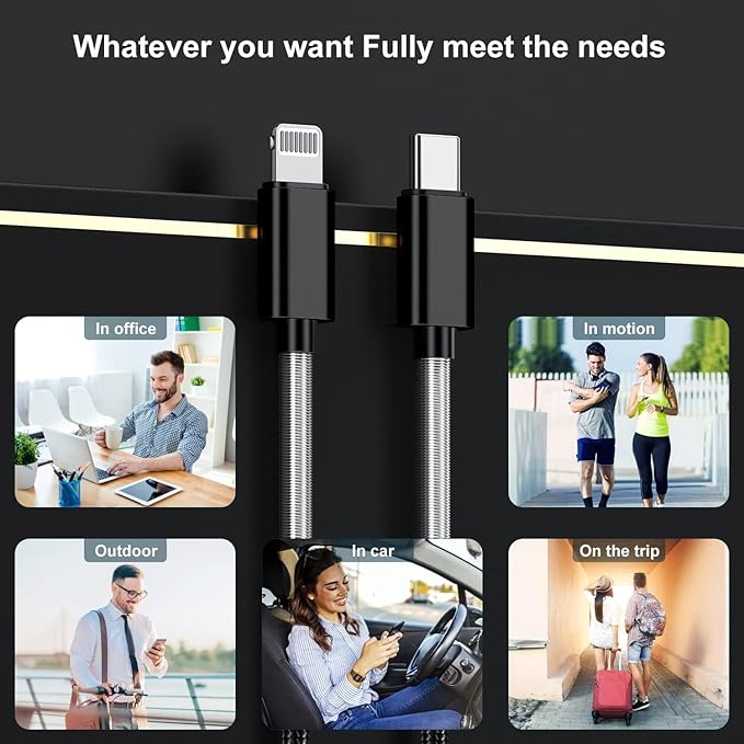 2Pack 10ft iPhone Fast Charger Cable, [Apple MFi Certified] Long USB C to Lightning Cable 10 Foot, High Fast 10 Feet Apple Charging Cord for Apple iPhone 14/14 Pro Max/13 Mini/12/11/XS/XR/8/7Plus,iPad