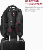 SwissGear Travel Tech Elite Laptop Backpack – Fits Laptops up to 16” – ScanSmart TSA-Friendly Backpack with USB Port, Shoe Compartment & Organizer Pockets – Black Dot