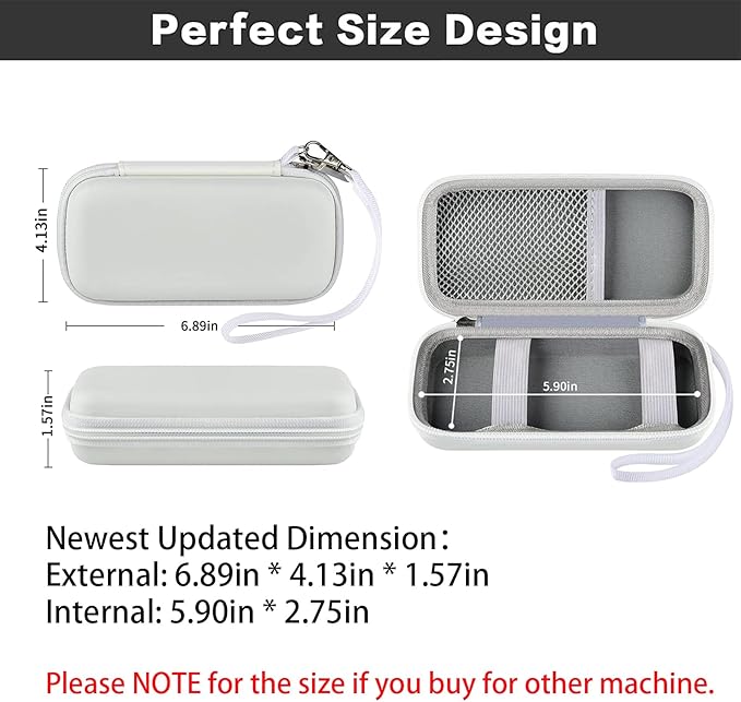 Case for Anker Magnetic Battery 10,000mAh Foldable Wireless Portable Charger, 633/622/621/321 5,000mAh Power Bank (MagGo) Holder, Storage for Baseus Power Delivery -Case Only (White, Medium)