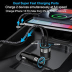 USB C Car Charger, 48W Super Fast Charging Type C Car Adapter for Samsung Galaxy S26 Ultra S25 S24 S23 S22 S21 S20 A56 A36 A16 A15 A14, iPhone 17 16 15 Pro Max, Android Car Charger with USB C Cable