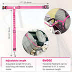 BWOGUE 2 Packs Dog Cat Safety Seat Belt Strap Car Headrest Restraint Adjustable Nylon Fabric Dog Restraints Vehicle Seatbelts Harness