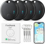 Tracker Tag 4 Packs Bluetooth Tracker, Smart Tag Locator Tracking Device, Keys Finder and Item Locator,Air Tracker Item Finders with Find My(iOS Only) Track Your Keys (Black, 4 Pack)