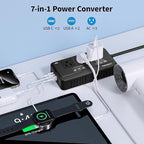 2000W Voltage Converter US to Europe for Hair Dryers, 7-in-1 220V to 110V Converter for European Travel with 3 AC/2 USBA/2 USBC Ports, Universal Power Converter Adapter Combo with EU/UK/IT/AU