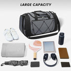 Vorspack Gym Bag for Men - 21 Inches Duffle Bag for Travel Lightweight Duffel Bag with Shoe Compartment Personal Item Travel Bag Weekender Bag for Travel Sports Gym - Grey