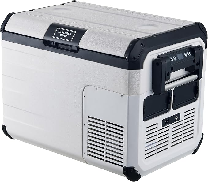 Explorer Bear Urban Series 37QT/35L 12V/24V Portable Battery Powered Electric Cooler Fridge Freezer Powered by LG Compressor (Battery Not Included)