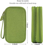 CAAORDKSO Electronic Organizer Travel Cable Accessories Bag, Tech Pouch Electronic Organizer Case, Travel Essentials for Cable, Cord, Charger, Phone, SD Card, Power Bank, Earphone (Grass Green,Medium)